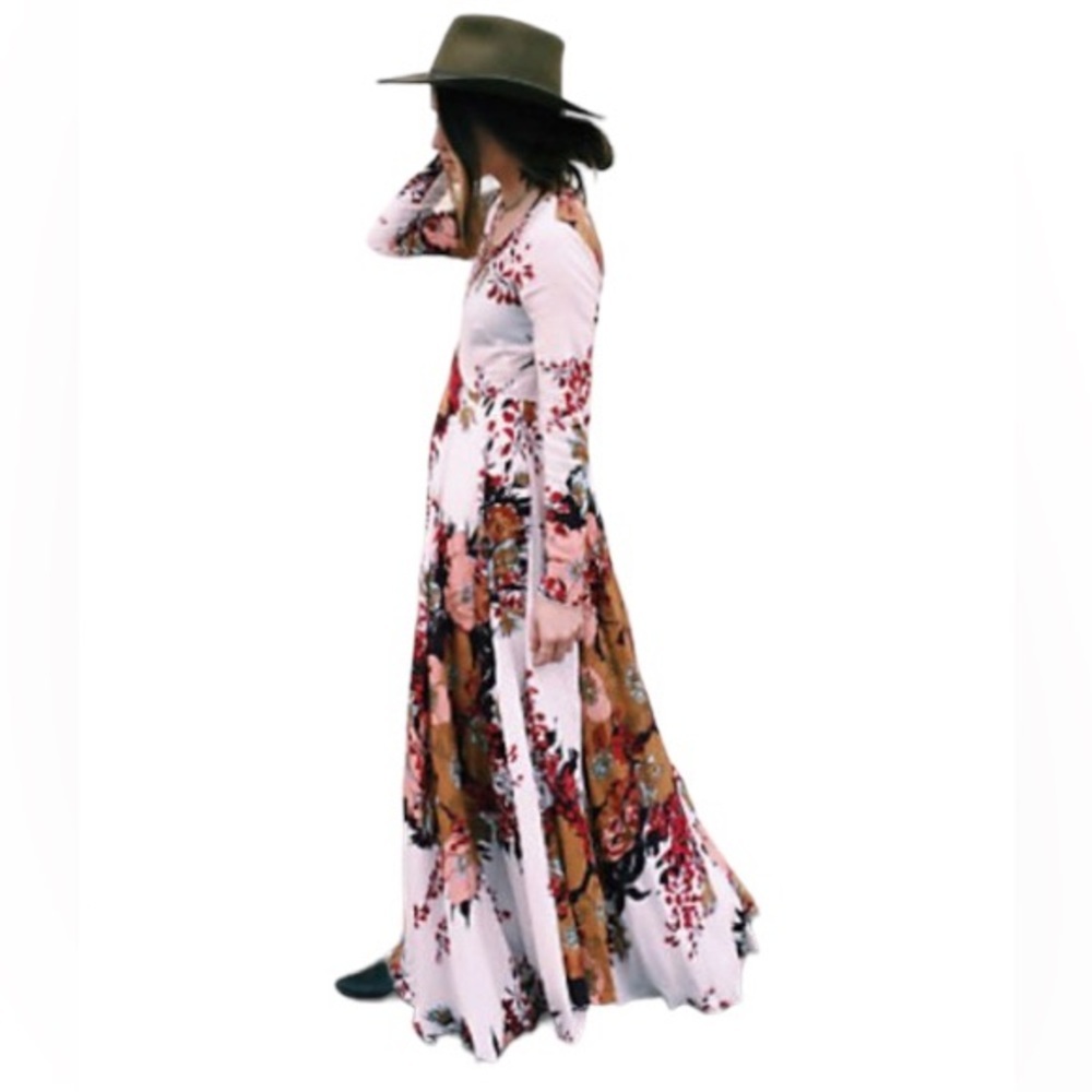 Free People Boho Long Sleeve Floral Dress